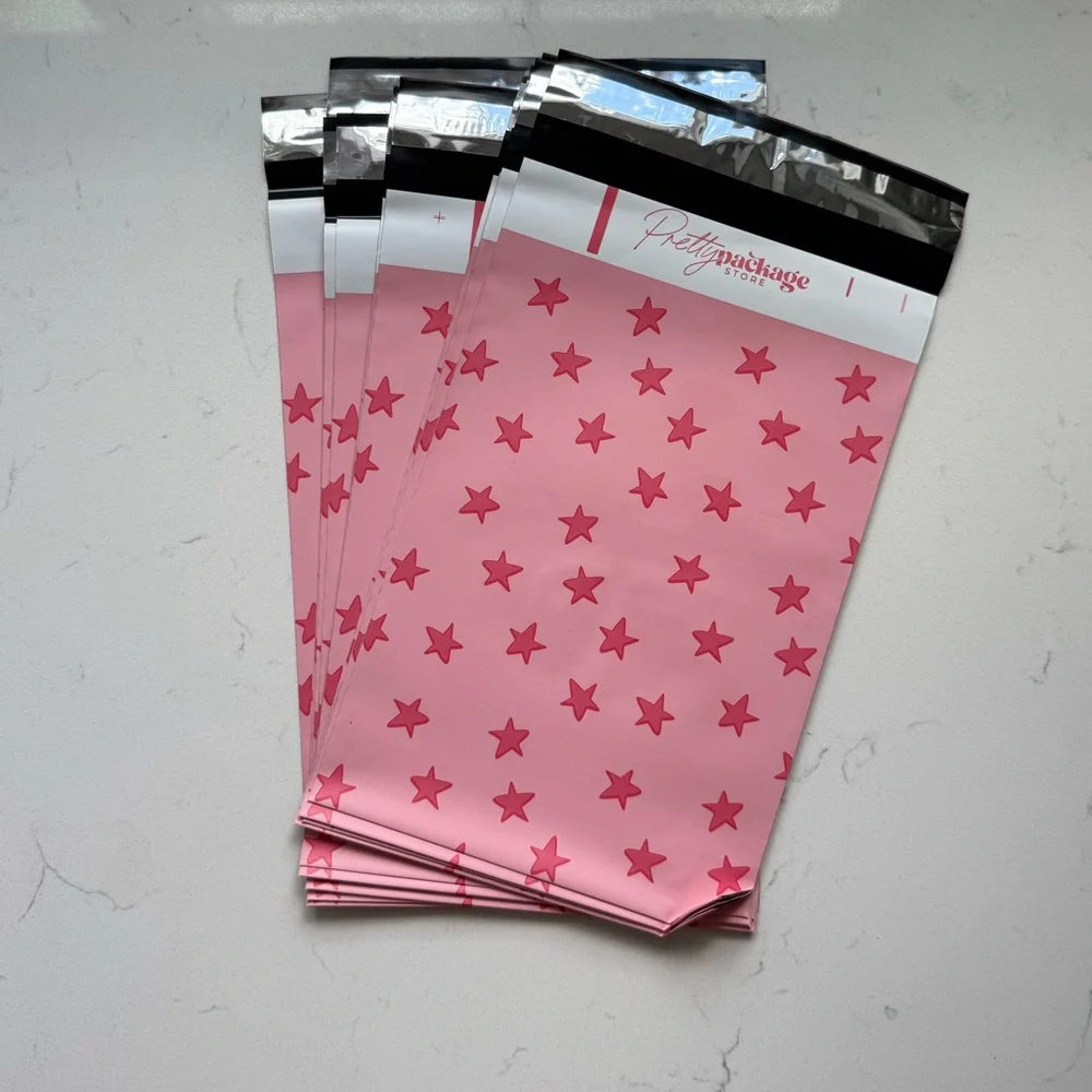 Pretty Package Seeing Stars Pink 6x9 Poly Mailers -‎ Pack of 25